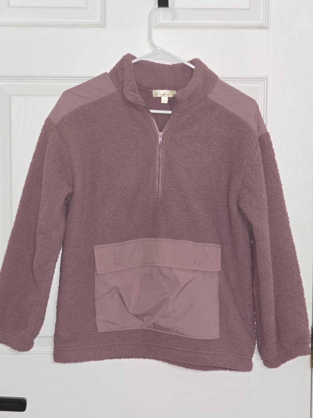Kids Fleece Half-Zip Pullover Jacket - Dusty Mauve
